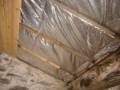 Insulation and matchboard ceiling