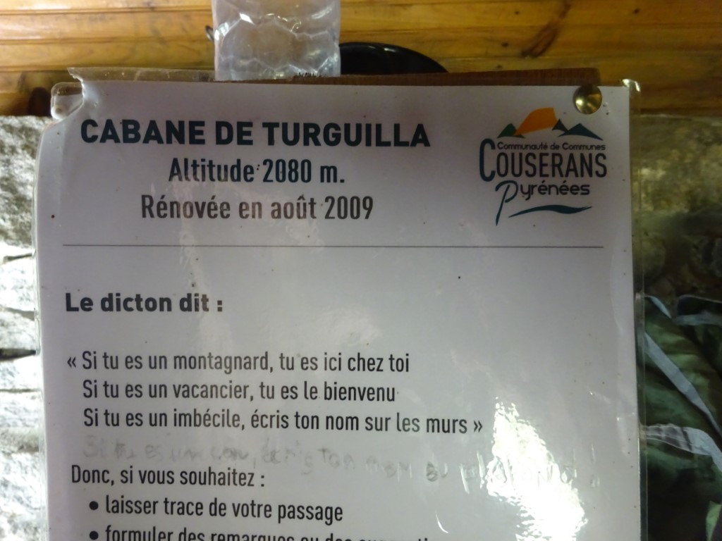 Note in the Cabane Turgilla